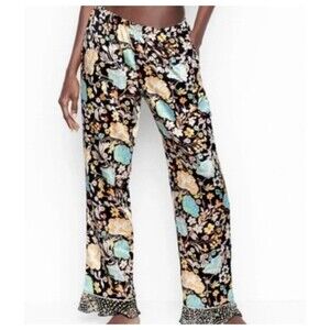 Victoria Secret Pajama Pants Sleepwear Satin Multicolor Ruffle